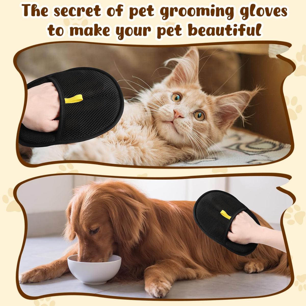 Pet Hair Removal Glove for Cats & Dogs, 2025 Newly Upgraded Electrostatic Pet Hair Gloves, Reusable Pet Hair Remover Tool for Clothing, Couch, Carpet, Curtain
