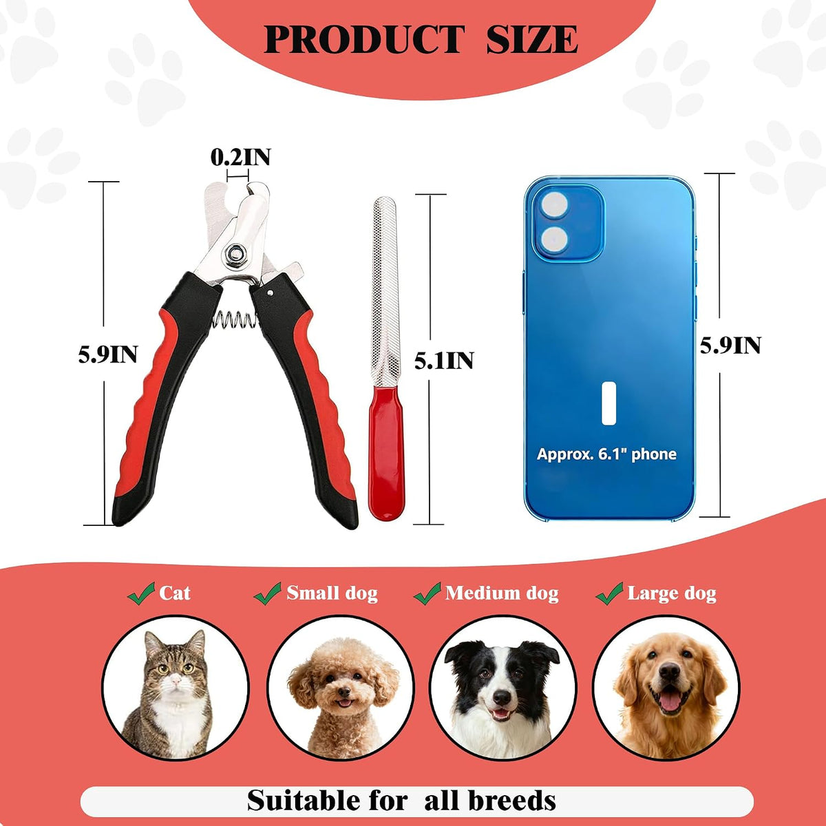 Dog Nail Clippers and Trimmers with Safety Guard for Large Dogs