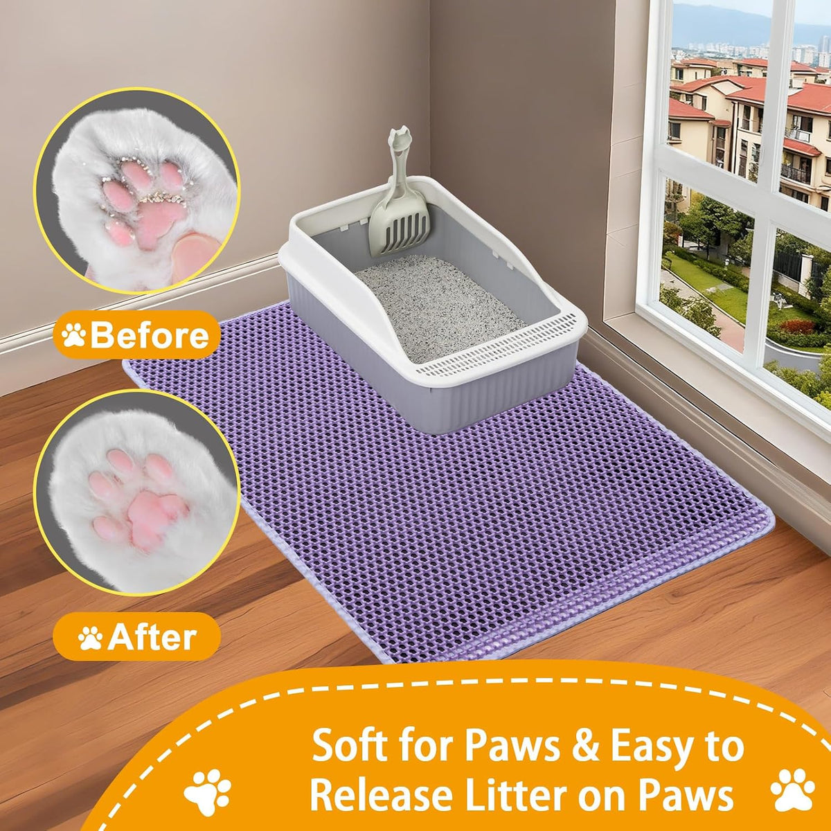 Honeycomb Cat Litter Trapping Mat (32 x 22 in)