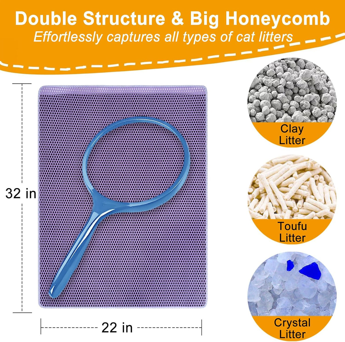Honeycomb Cat Litter Trapping Mat (32 x 22 in)
