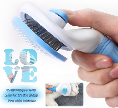 Cat Brush Self Cleaning,Cat and Dog Universal,Soft Silicone Handle