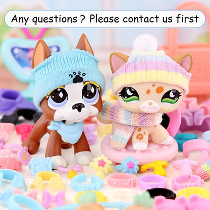 Cute Accessories for Dogs and Cats,Necklace Collar Clothes Glasses Hat Laptop Bow Food and Drink Fit for Shorthair Cat Collie Dachshund Cocker Spaniel Great Dane Deer Pet Figure