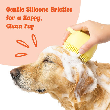 2-in-1 Pet Bath Brush with Shampoo Dispenser