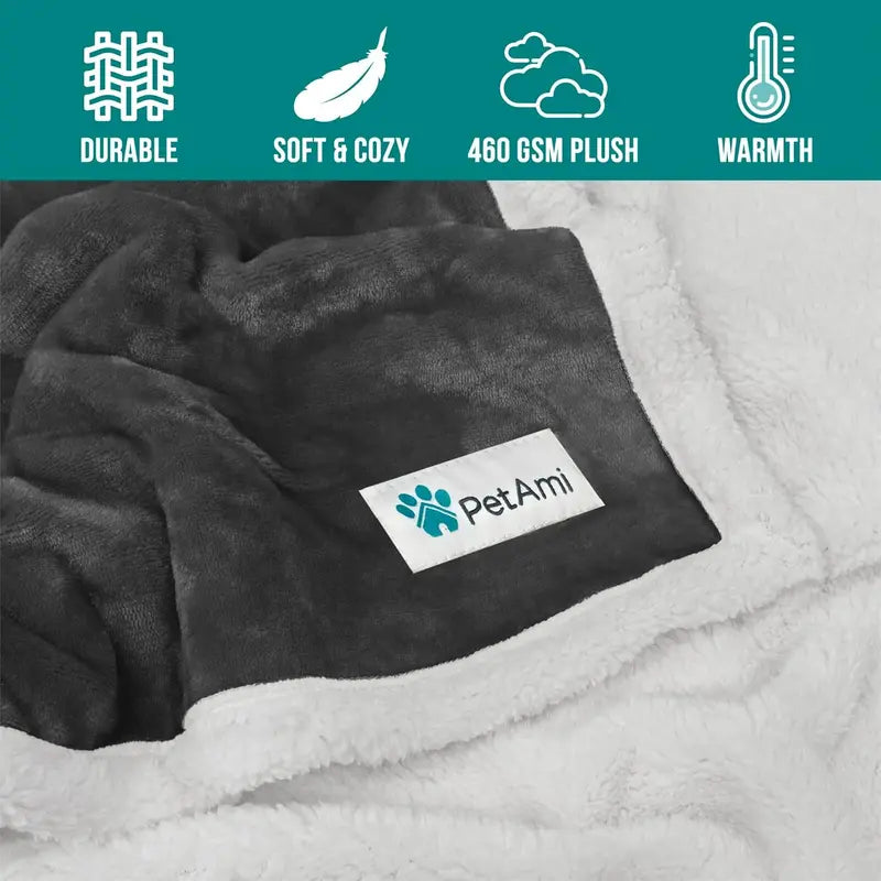 Dog Blanket Soft Sherpa Reversible for Comfort