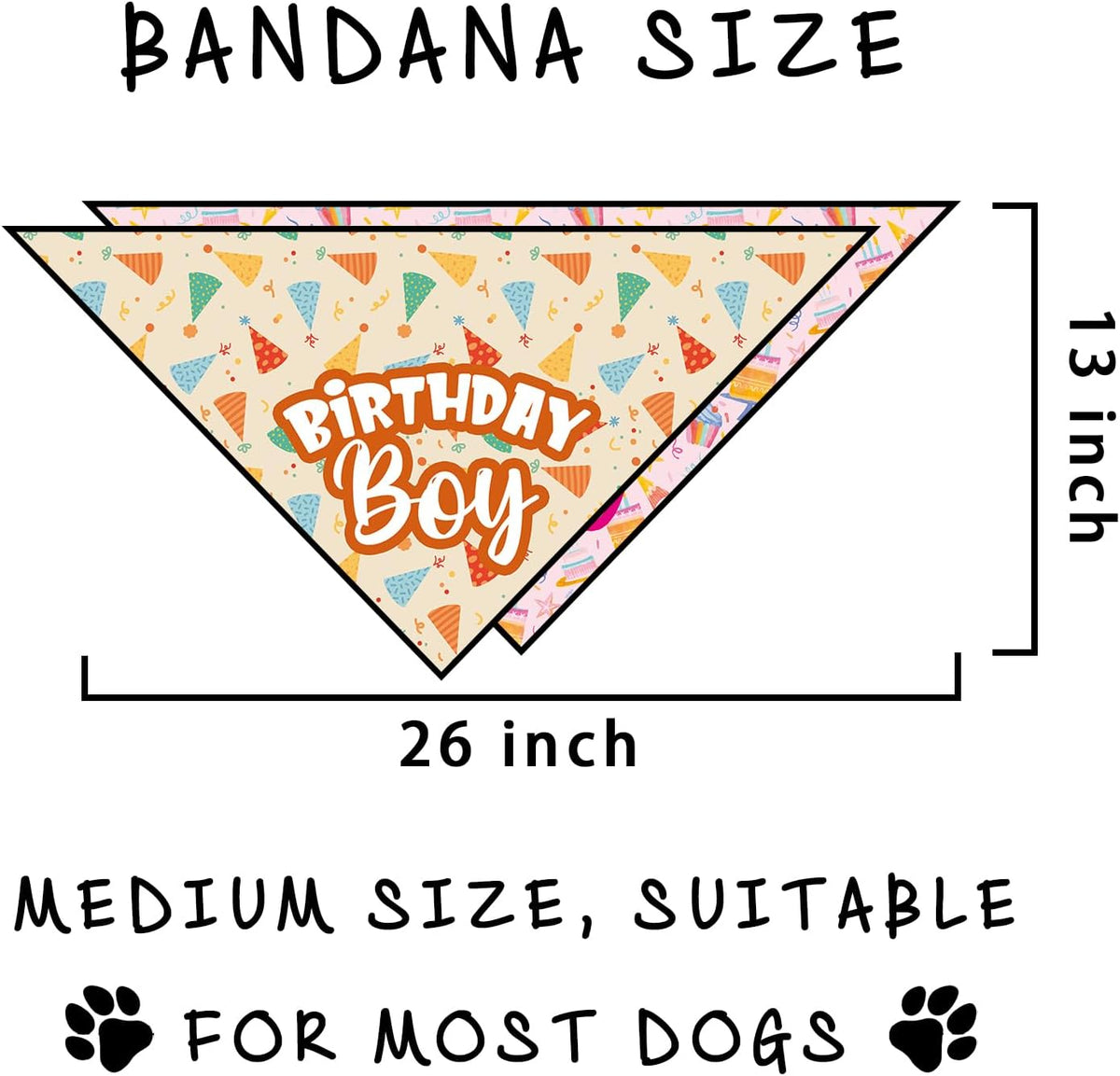2 Packs Happy Birthday Dog Bandana Boy Girl Outfit Birthday Decorations Photo Prop Pet Scarf Accessories for Small Medium Large Dogs