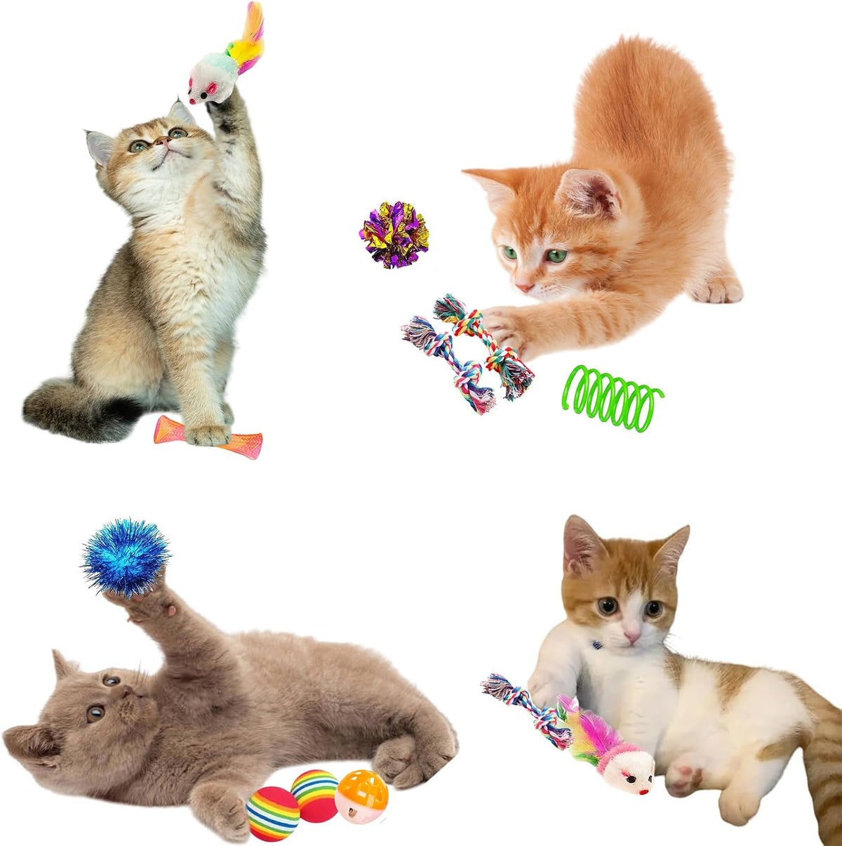 46 PCS Cat Toys for Indoor Cats, Kitten Toys with Mint Catnip for Kittens