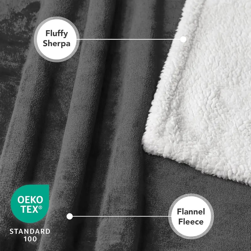 Dog Blanket Soft Sherpa Reversible for Comfort