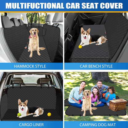Dog Car Seat Cover for Back Seat with Storage Pocket Seat Covers for Cars