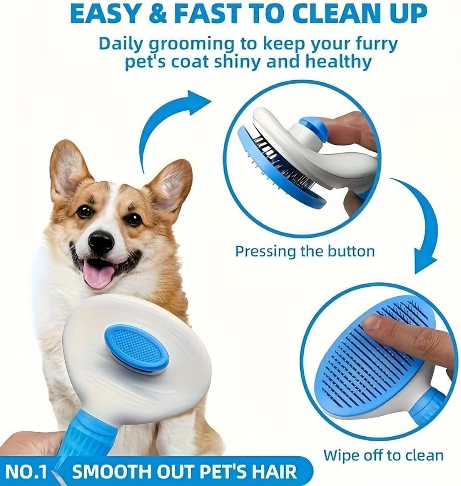 Cat Brush Self Cleaning,Cat and Dog Universal,Soft Silicone Handle