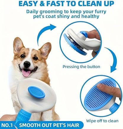 Cat Brush Self Cleaning,Cat and Dog Universal,Soft Silicone Handle