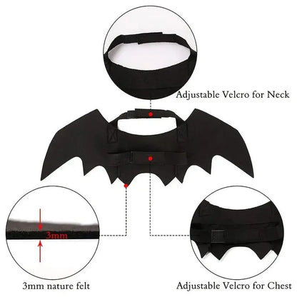 Adjustable Bat-Wing Cat Costume for Kittens and Adult Cats – Soft Stretch Fabric Pet Outfit Ideal for Halloween, Valentine’S Day, Indoor Play, or Outdoor Photo Sessions – Breathable, Comfort-Fit Design with Secure Hook-And-Loop Closure