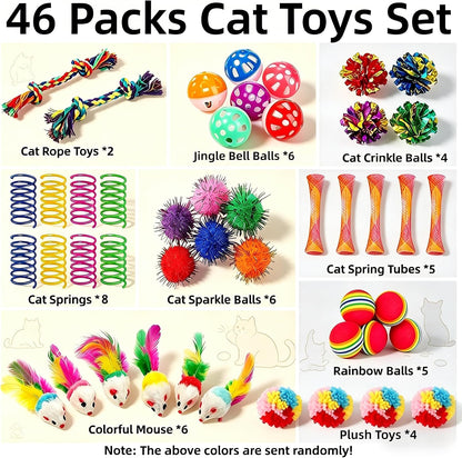 46 PCS Cat Toys for Indoor Cats, Kitten Toys with Mint Catnip for Kittens