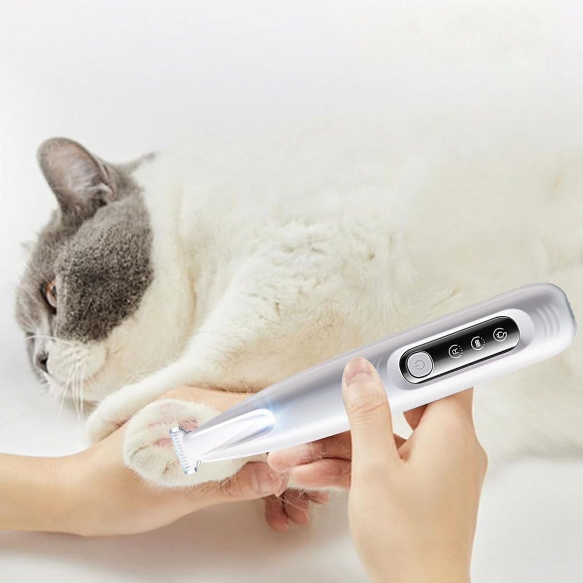Pet Mini Trimmer: New Rechargeable Low Noise Wireless Dog Paw Trimmer with LED Light for Paw Hair, Ears, Face, Hips and Eyes, Grooming Instruments for Cats and Dogs (Trimmer)