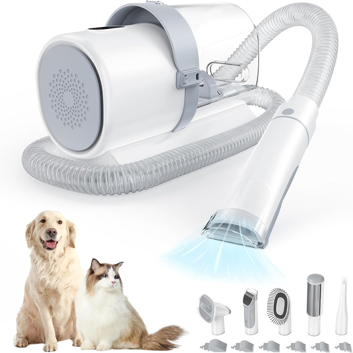 Dog Grooming Vacuum Kit, Pet Hair Clipper Grooming Kit for Cats, 2.5L