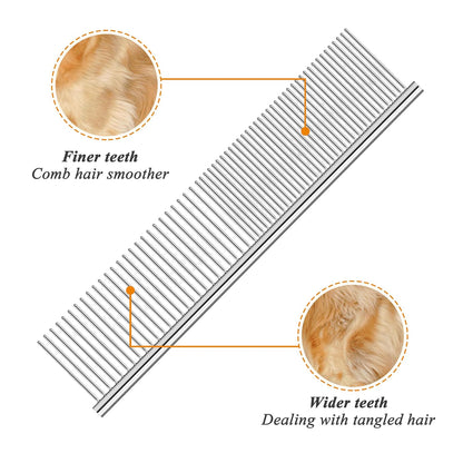 3 Pack Metal Comb for Dogs, Cat, Large Medium Small