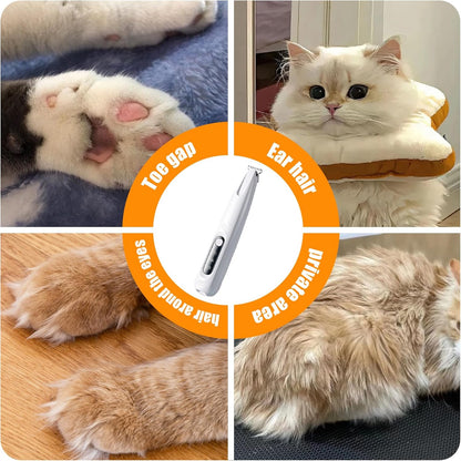 Pet Mini Trimmer: New Rechargeable Low Noise Wireless Dog Paw Trimmer with LED Light for Paw Hair, Ears, Face, Hips and Eyes, Grooming Instruments for Cats and Dogs (Trimmer)