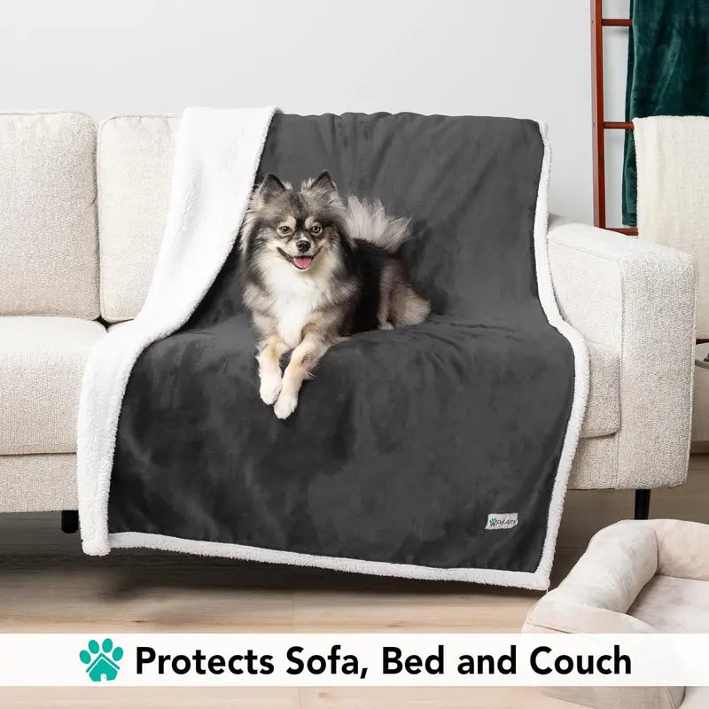 Dog Blanket Soft Sherpa Reversible for Comfort