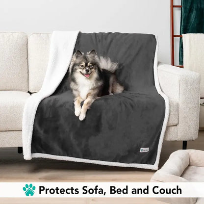 Dog Blanket Soft Sherpa Reversible for Comfort