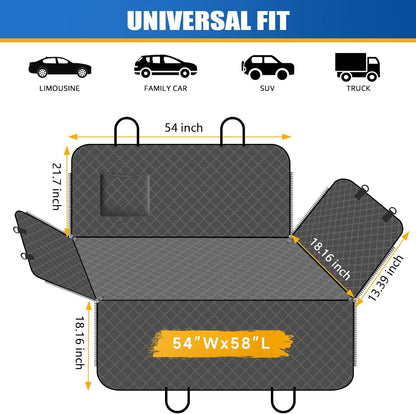 Dog Car Seat Cover for Back Seat with Storage Pocket Seat Covers for Cars