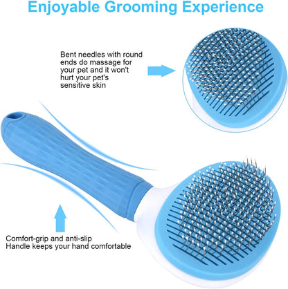 Self-Cleaning Deshedding Slicker Brush