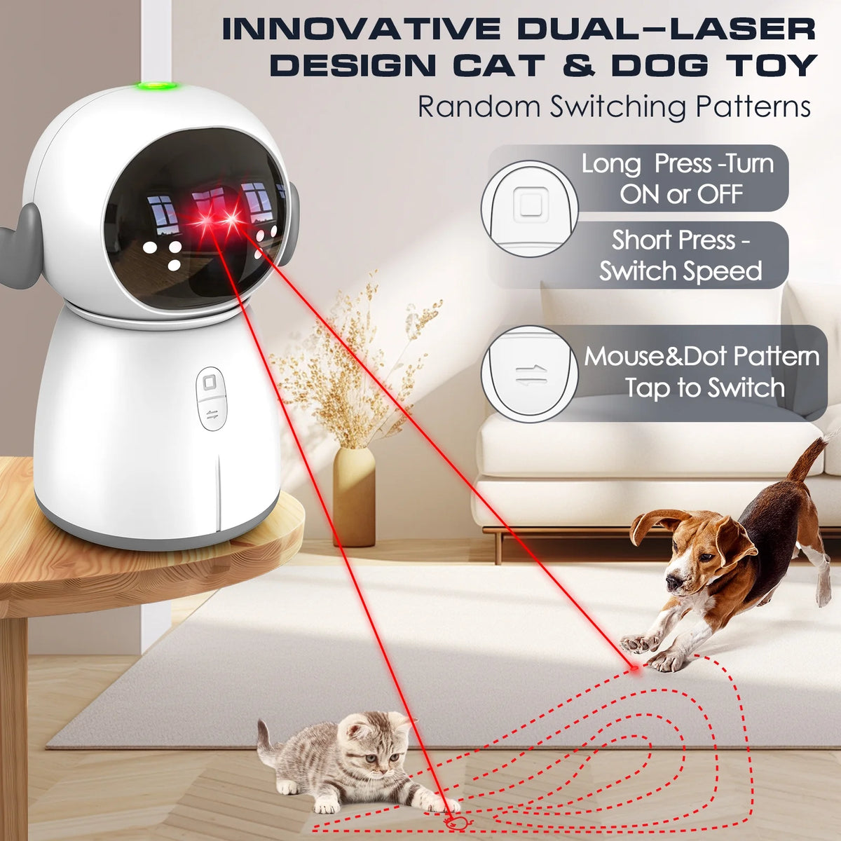 Automatic Motion-Activated Cat Laser Toy (Rechargeable)