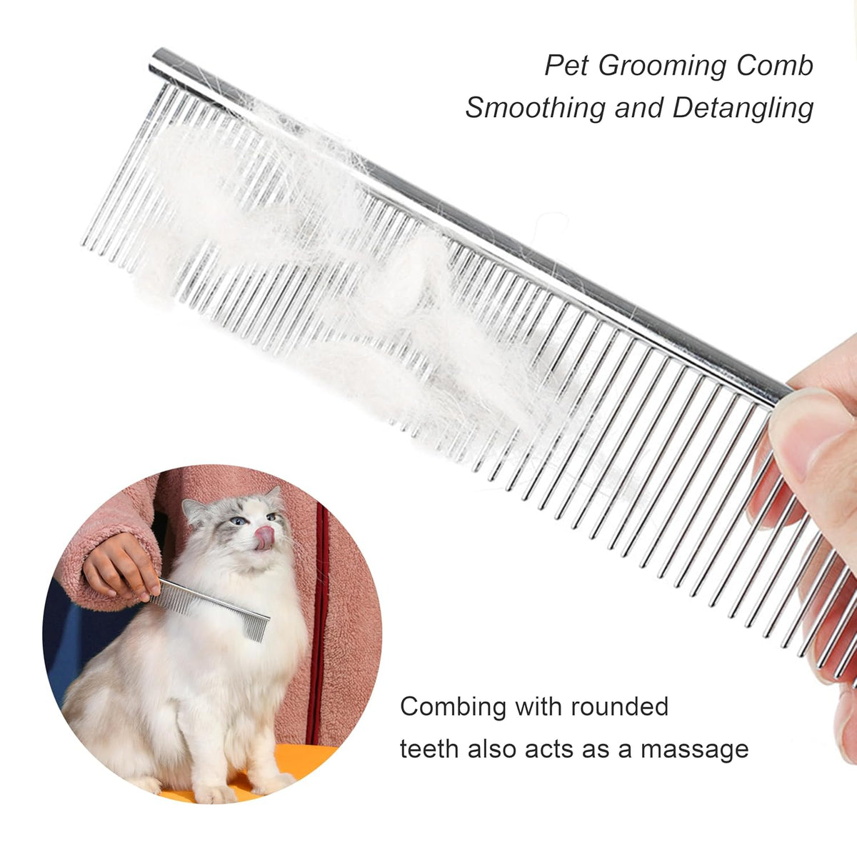 3 Pack Metal Comb for Dogs, Cat, Large Medium Small