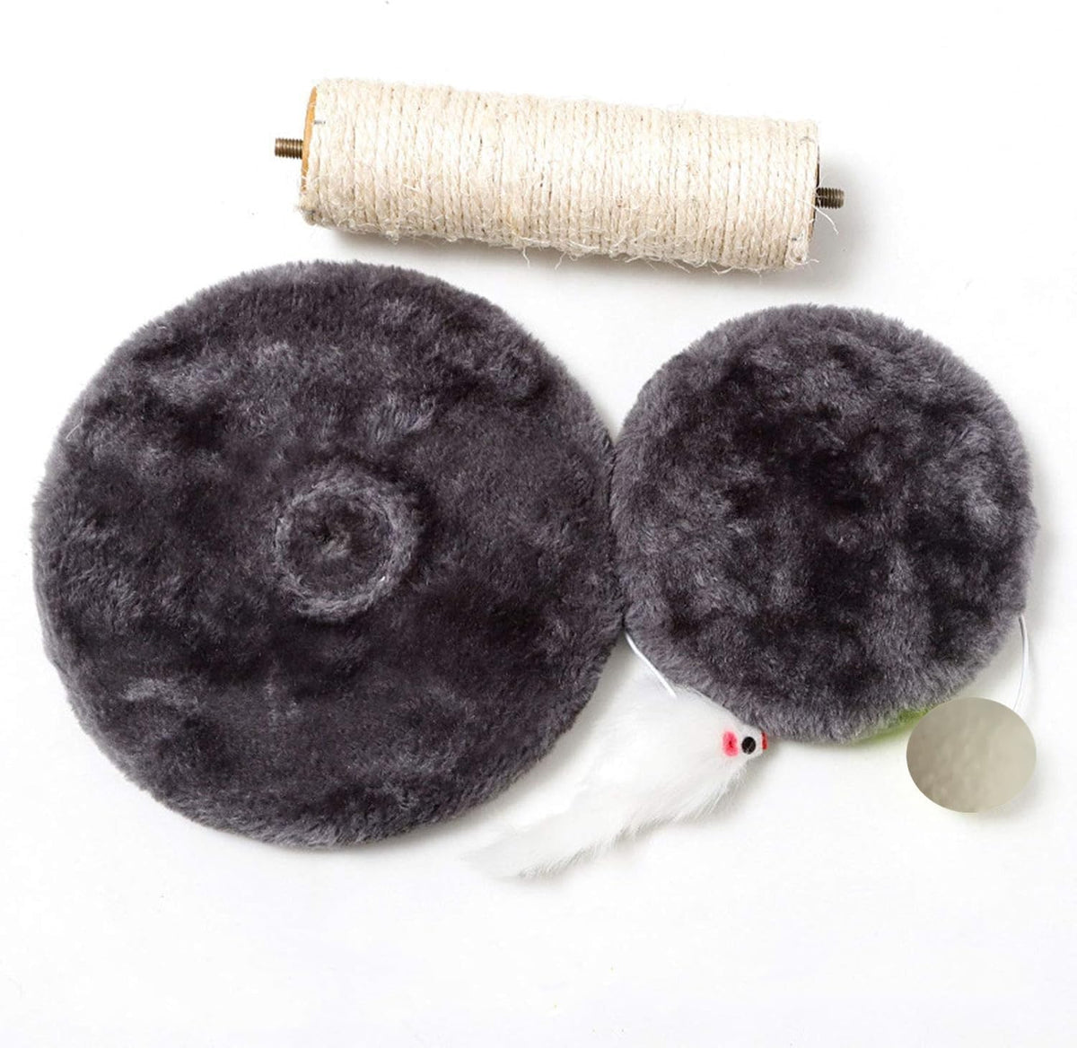 Small Cat Scratching Post and Small Cat Tree Natural Sisal Tower with round Perch and Plush Ball Furniture Made for Small Cat, Kitten Relax Tree