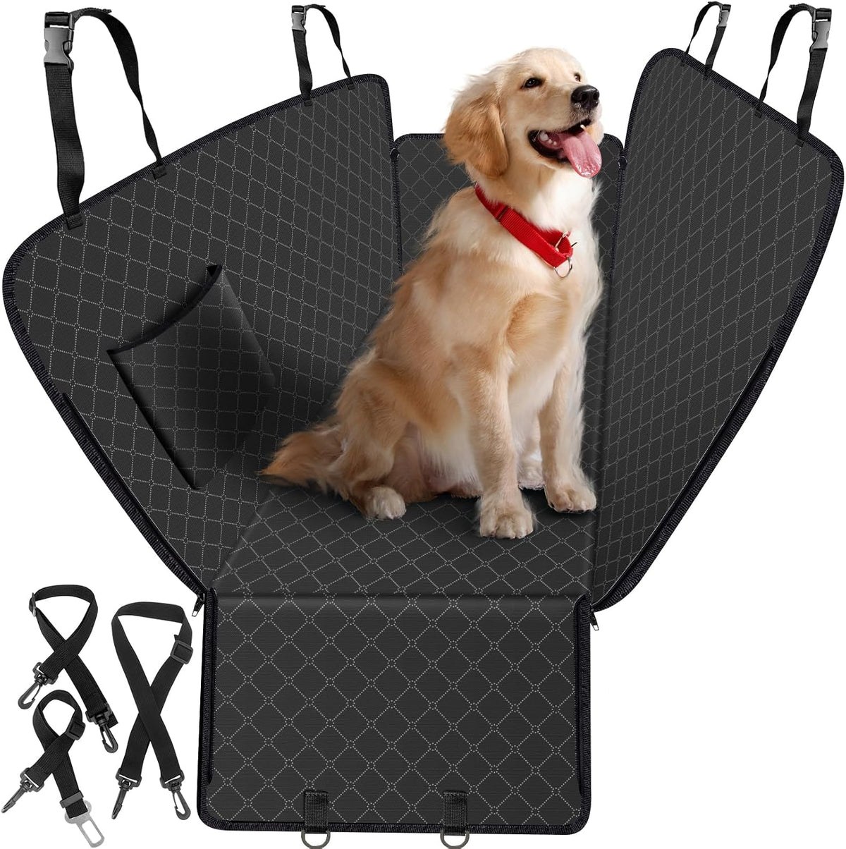 Dog Car Seat Cover for Back Seat with Storage Pocket Seat Covers for Cars