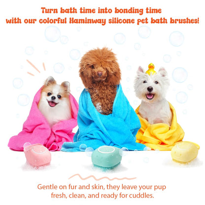 2-in-1 Pet Bath Brush with Shampoo Dispenser