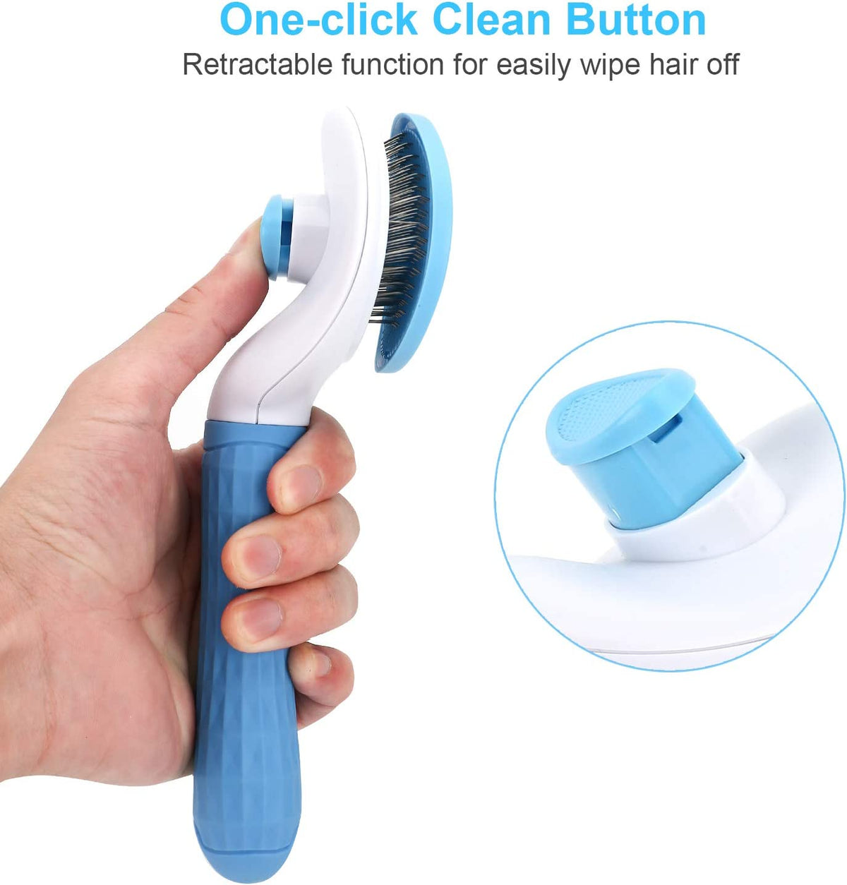 Self-Cleaning Deshedding Slicker Brush