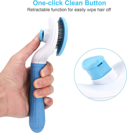 Self-Cleaning Deshedding Slicker Brush