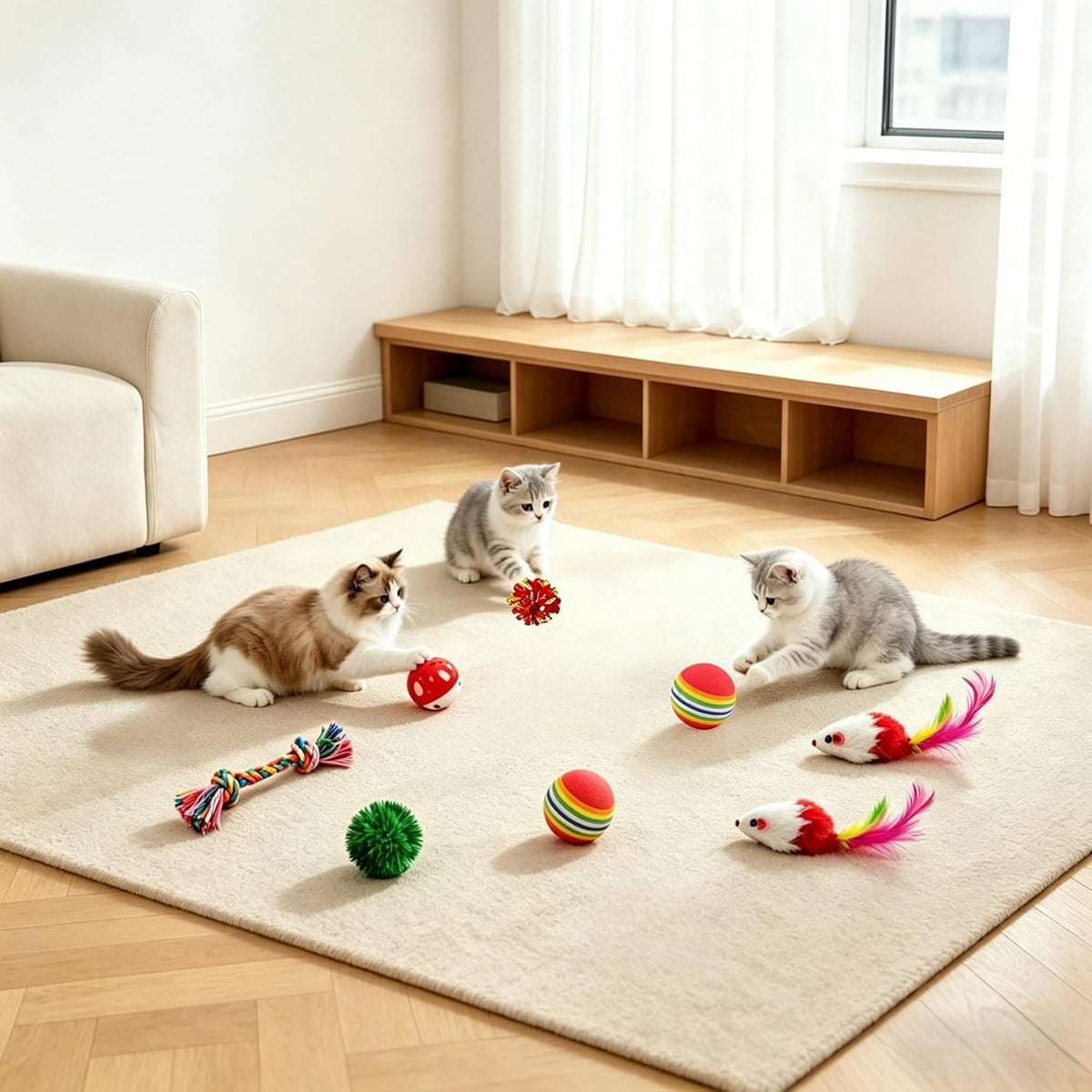 46 PCS Cat Toys for Indoor Cats, Kitten Toys with Mint Catnip for Kittens
