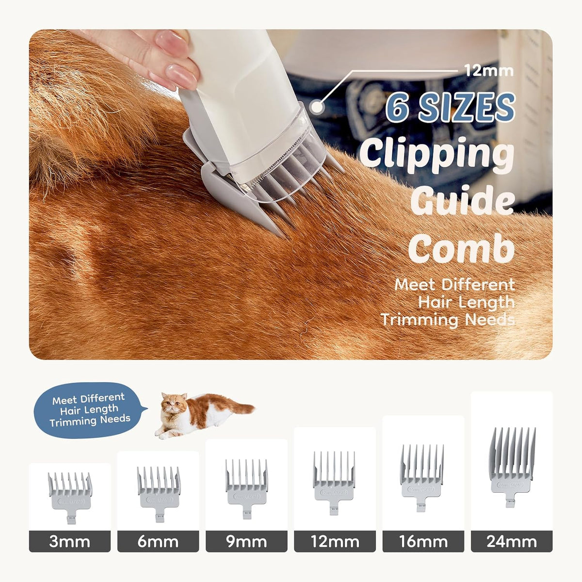 Dog Grooming Vacuum Kit, Pet Hair Clipper Grooming Kit for Cats, 2.5L