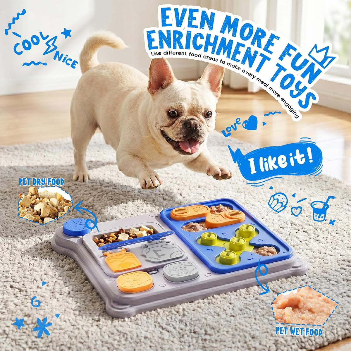 Dog Puzzle Toy, Treat Dispensing Slow Feeder Game
