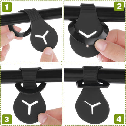 4 Pcs Dog Poop Bag Holder and Dispenser for Leash, Walking, Bike Accessory - Silicone