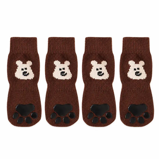 Dog Paw Protectors - 4-Piece Silicone Set with Anti-Slip Grip, Wear-Resistant, Lightweight Fit for Outdoor Safety of Puppies and Dogs