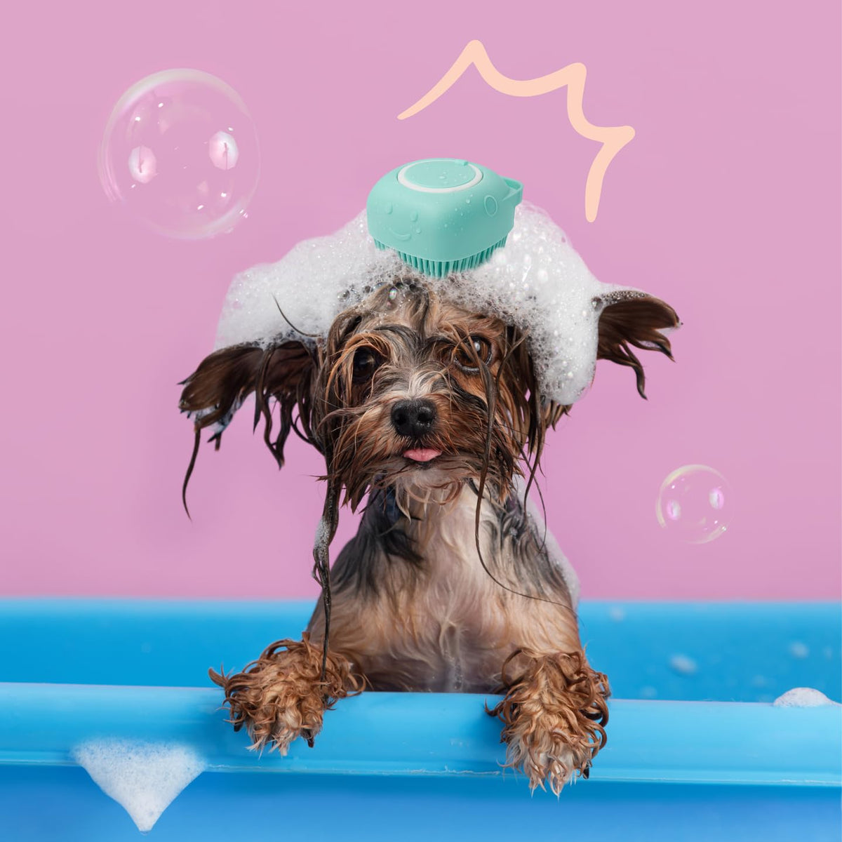 2-in-1 Pet Bath Brush with Shampoo Dispenser