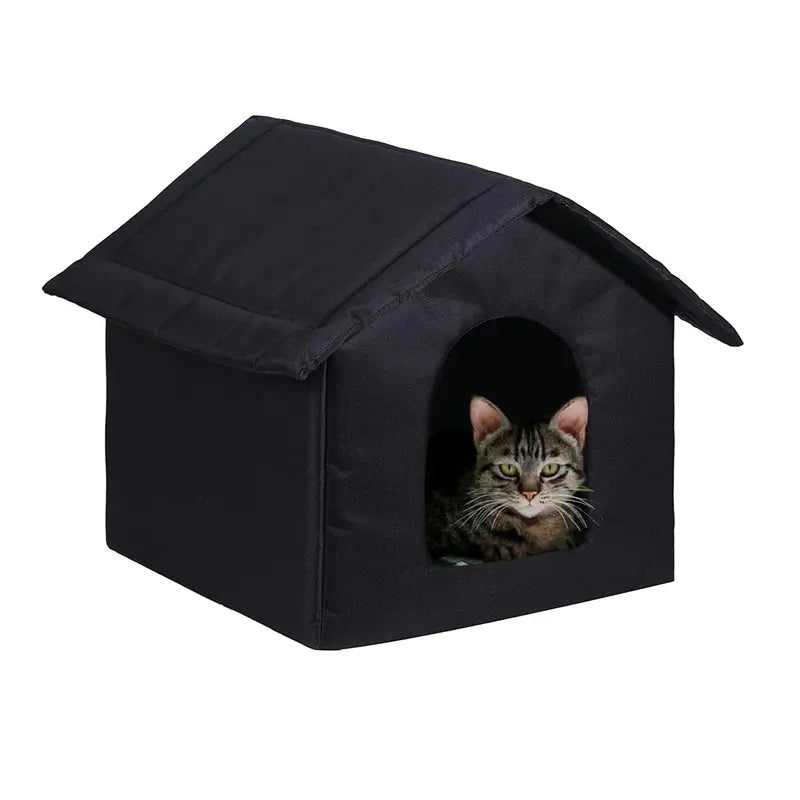 Outdoor Insulated Waterproof Foldable Cat & Dog House - All-Weather Secure Shelter, Machine Washable Tent Bed, Pet Furniture Machine Washable Houses
