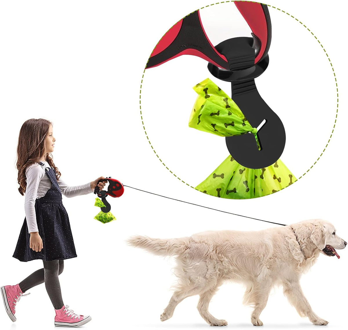 4 Pcs Dog Poop Bag Holder and Dispenser for Leash, Walking, Bike Accessory - Silicone