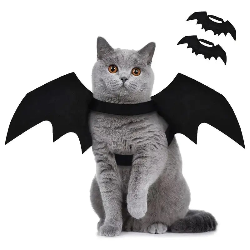 Adjustable Bat-Wing Cat Costume for Kittens and Adult Cats – Soft Stretch Fabric Pet Outfit Ideal for Halloween, Valentine’S Day, Indoor Play, or Outdoor Photo Sessions – Breathable, Comfort-Fit Design with Secure Hook-And-Loop Closure