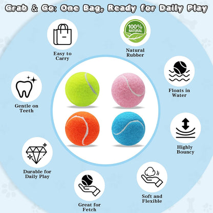 Tennis Balls for Dogs,Colorful Easy Catching Dog Balls,4 Pack