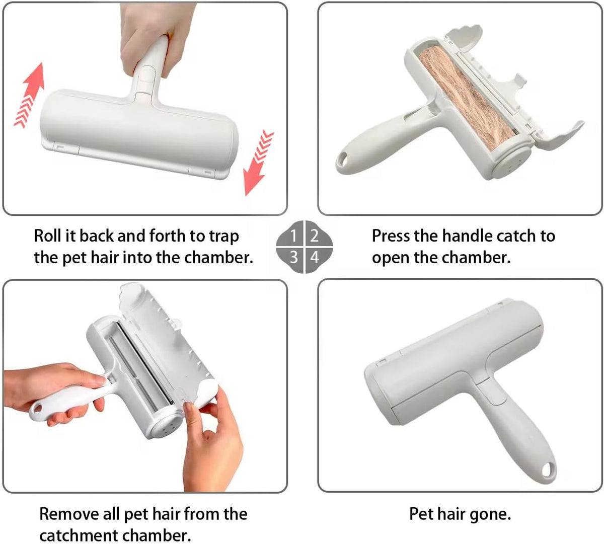 Cat and Dog Hair Remover Lint Roller for Car Upholstery, Furniture, Couch, Carpet, Rugs, Bedding