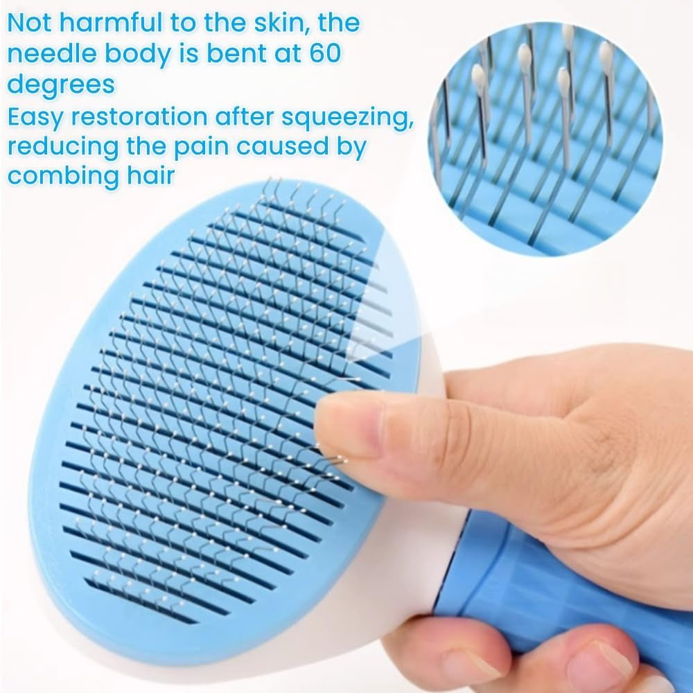 Cat Brush Self Cleaning,Cat and Dog Universal,Soft Silicone Handle