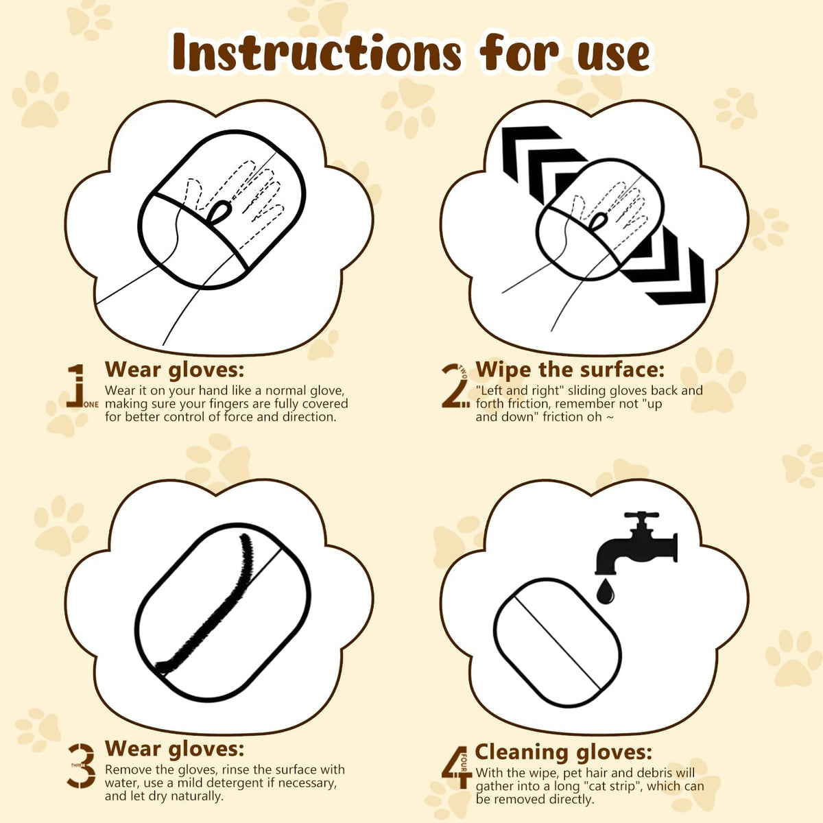 Pet Hair Removal Glove for Cats & Dogs, 2025 Newly Upgraded Electrostatic Pet Hair Gloves, Reusable Pet Hair Remover Tool for Clothing, Couch, Carpet, Curtain