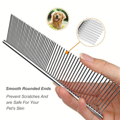 3 Pack Metal Comb for Dogs, Cat, Large Medium Small