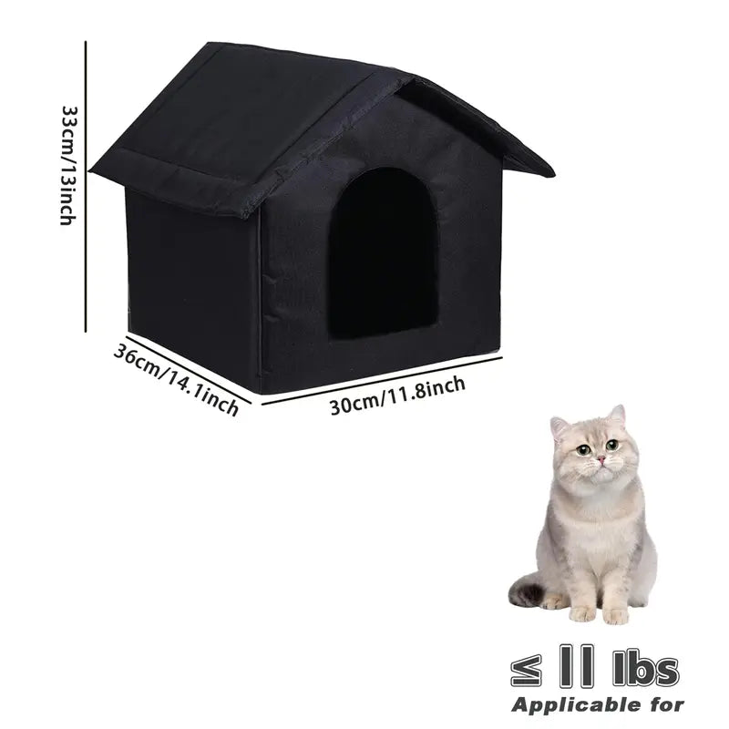 Outdoor Insulated Waterproof Foldable Cat & Dog House - All-Weather Secure Shelter, Machine Washable Tent Bed, Pet Furniture Machine Washable Houses