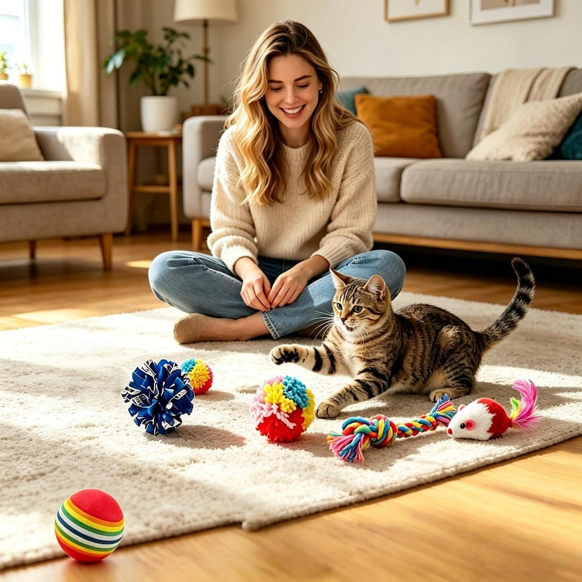 46 PCS Cat Toys for Indoor Cats, Kitten Toys with Mint Catnip for Kittens