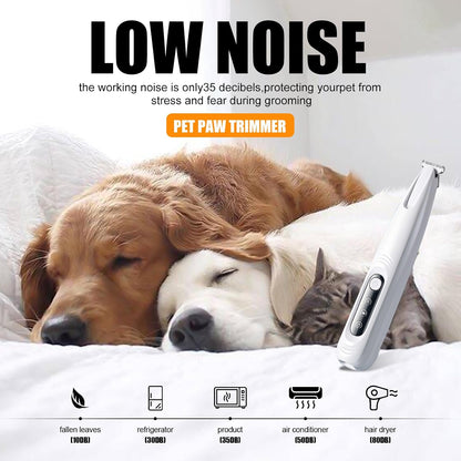Pet Mini Trimmer: New Rechargeable Low Noise Wireless Dog Paw Trimmer with LED Light for Paw Hair, Ears, Face, Hips and Eyes, Grooming Instruments for Cats and Dogs (Trimmer)