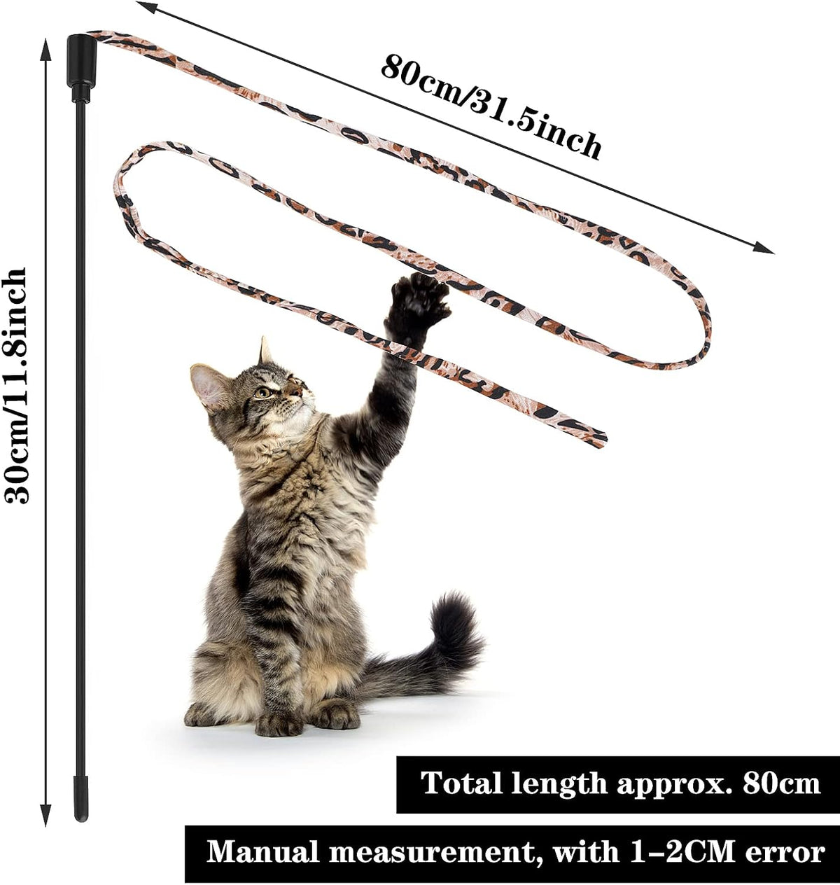 Cat Wand Rainbow Toy, 5Pcs Rainbow Ribbon for Kittens Training