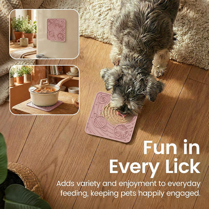 Lick Mat for Dogs&Cats, Space Pattern, Small, 2Pcs, Brick Red&Coral